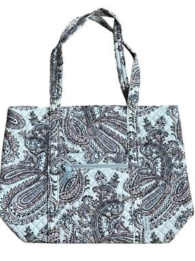 Vera Bradley Vera Tote Soft Sky Paisley NWT LARGE